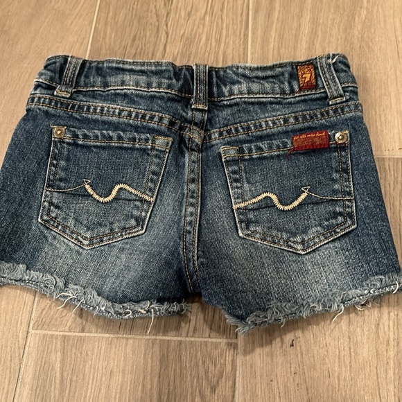 For All 7 Mankind Girls Blue Jean Shorts Size 6 - Picture 2 of 5